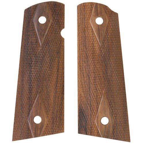 Die 1911 SQUARE BOTTOM GRIPS von HOGUE bieten extra langen Halt, passen perfekt zu Magazintaschen und sorgen für mehr Komfort und Kontrolle beim Schießen.