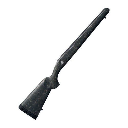 Der Sporter CF Stock für die Remington 700 bietet ein leichtes, robustes Design aus Carbonfaser mit hohem Wangenbereich und Edelstahl-Pillars für optimalen Komfort.