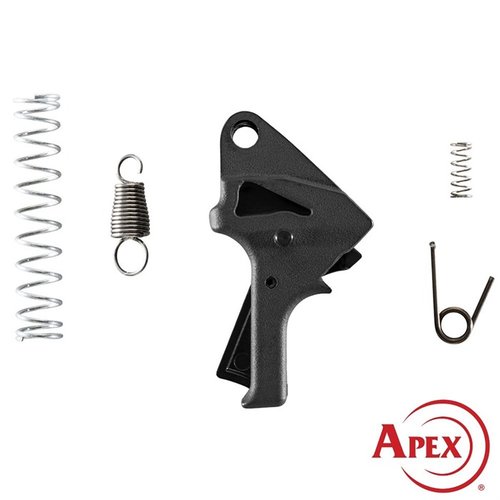 Das Apex Flat-Faced Action Enhancement Kit verbessert deinen S&W SDVE mit einem flachen Polymerabzug, der den Abzugsweg verkürzt und einen sanfteren, leichteren Abzug bietet.