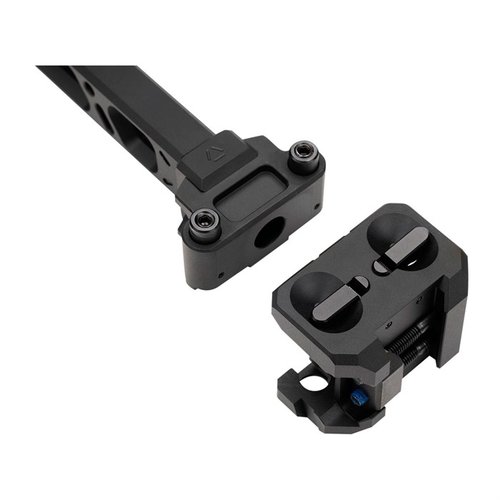 Der Strike Dual Folding Adapter bietet ein patentiertes, intuitives Falt-System für Picatinny, ist modular, leicht und ermöglicht eine schnelle Entfaltung nach links oder rechts.