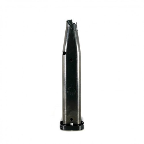 Entdecke die Atlas Gunworks 2011 140MM 9mm Magazine mit 21 Schuss, optimierter Fütterung, zuverlässigem Lockback und edlem Design in Edelstahl oder DLC.