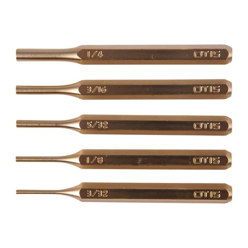 Das PRO+ 5-teilige Brass Punch Set von OTIS ist perfekt für deine Heimwaffenreparaturen: robust, korrosionsbeständig und ideal zum Montieren und Demontieren von Feuerwaffen.