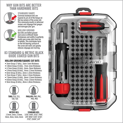 Das SMART-TORQ & DRIVER MASTER SET bietet präzise Drehmoment-Einstellungen, ergonomische Griffe und 83 Bits für vielseitige Anwendungen in der Waffenpflege.