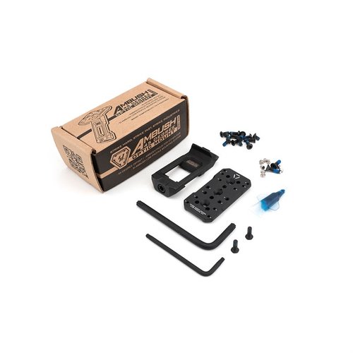 Die AMBUSH 45-DEGREE OPTIC MOUNT von STRIKE INDUSTRIES ist leicht, robust und aus SUS630 Edelstahl gefertigt, kompatibel mit vielen Red Dot Sights.