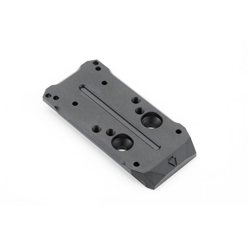 Die Strike Slide für P365 MRDS Adapterplatte ermöglicht dir die einfache Montage von Mini Red Dot Sights, ist leicht und kompatibel mit verschiedenen Optiken.
