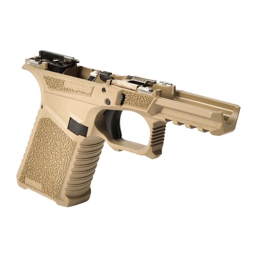 Der SCT 19 Rahmen bietet eine aggressive Grifffläche, flared Magwell, Picatinny-Schiene und ist kompatibel mit Glock® Gen 1-3 Teilen für optimale Ergonomie.