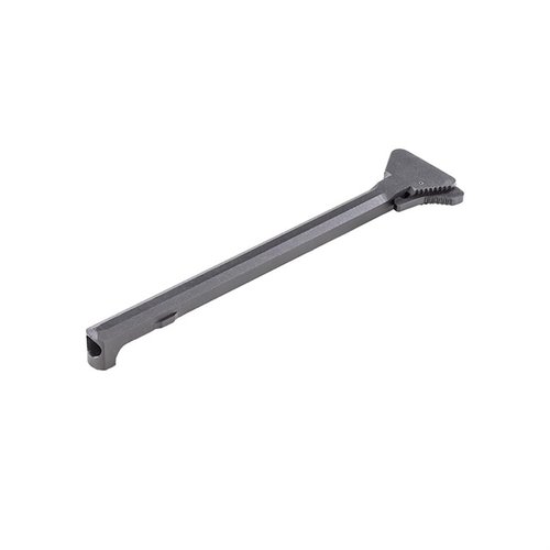 Der AR-15 RETRO 601 STYLE A1 Triangle Charging Handle aus 6061 Aluminium bietet eine robuste Anodized Hardcoat-Oberfläche in Schwarz oder Grau für optimale Leistung.