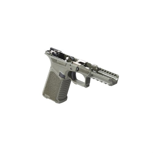 Der SCT 17 Polymerrahmen ist voll ausgestattet, kompatibel mit Glock Gen 3, bietet aggressive Textur, Picatinny-Schiene und ergonomisches Design für optimale Kontrolle.