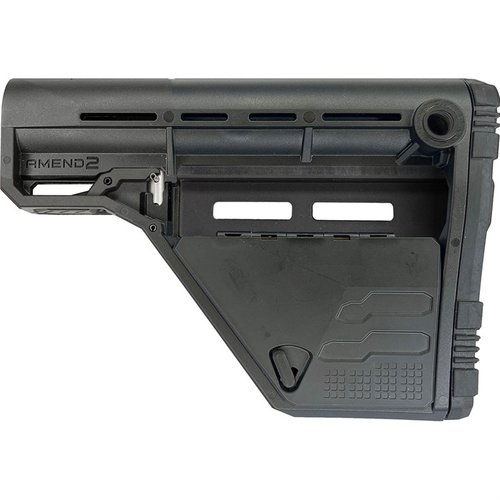 Der AMS Modular Stock bietet dir hohe Flexibilität mit M-LOK® für Zubehör, robustem Polymer, verstellbaren Kontrollen und einem praktischen Stauraum für Werkzeuge.