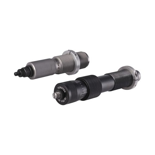 Mit dem Forster Ultra Micrometer Seater und Full Length Sizing Die Set erhältst du präzise Bullet Seating und stabile Fallnacken für optimale Ergebnisse.