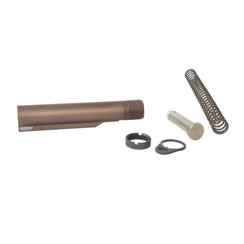 Der Geissele Premium Mil-Spec Buffer Tube aus 7075-T6 Aluminium bietet 6 Positionen, während die Super 42 Feder die Zuverlässigkeit und Rückstoßdämpfung verbessert.