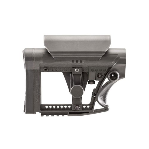 Der MBA-4 Carbine Buttstock mit Cheek Rest ist leicht, robust und anpassbar, passend für Mil-Spec und Commercial Buffer Tubes, mit Anti-Rattle und Sling-Optionen.