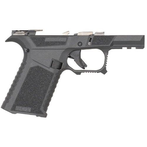 Der SCT 43X Sub Compact Rahmen ist komplett montiert, bietet ergonomische Vorteile, aggressive Textur, und ist kompatibel mit Glock® 43X und 48 Komponenten.