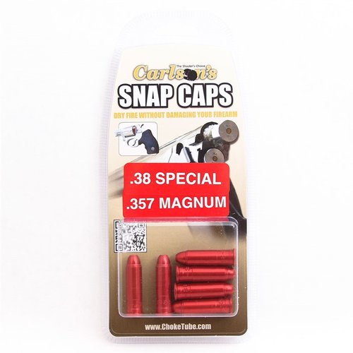 Die SNAP CAPS aus Aluminium für 357 Magnum/38 Special ermöglichen sicheres Trockenfeuern, schützen den Schlagbolzen und helfen, den Abzug zu trainieren.