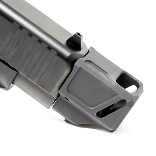 Der EXOS-533 Pistol Compensator für Glock® 43X/48 reduziert Rückstoß und Mündungsaufstieg, verbessert die Schussgenauigkeit und sorgt für mehr Zuverlässigkeit.
