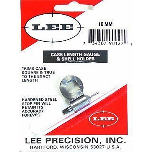 Mit dem CASE LENGTH GAUGE von LEE Precision kannst du präzise und einfach die Länge deiner Hülsen trimmen und den Hülsenmund anpassen. Ideal für 10mm Auto!
