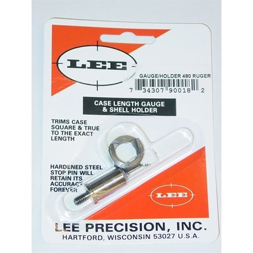 Mit dem CASE LENGTH GAUGE von LEE Precision kannst du präzise die Länge deiner Hülsen trimmen und den Hülsenmund perfekt eckig machen. Einfach zu verwenden!