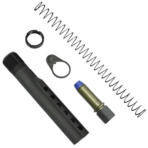 Das K-SPEC AR-15 Heavy Buffer Tube Kit bietet innovative Technologie zur Rückstoßminderung, inklusive H2 Buffer, Flatwire-Feder und mil-spec Buffer Tube.