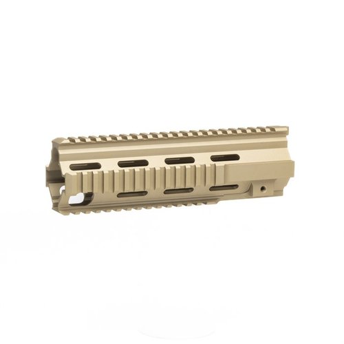 Die BRN-4 M27 Quad Rail Handguards bieten eine perfekte Passform für BRN-4 und HK® 416, mit stabilem Design, gleichmäßiger Klemmkraft und in Flat Dark Earth.