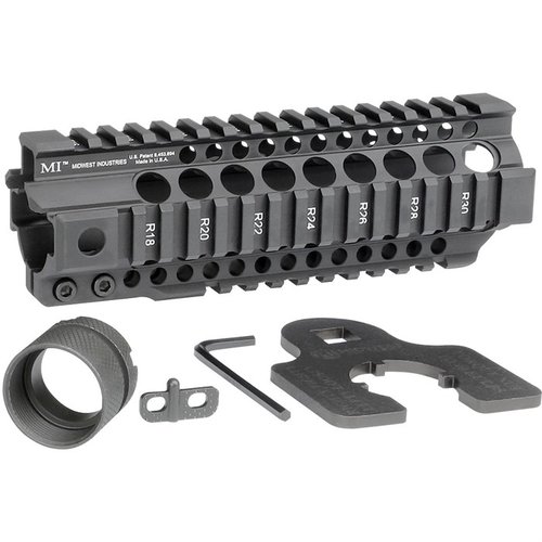 Der AR-15 Combat Rail T-Series Free Float Handguard bietet eine robuste Konstruktion, eine durchgehende obere Schiene und integrierte QD Sling-Sockets für maximale Flexibilität.