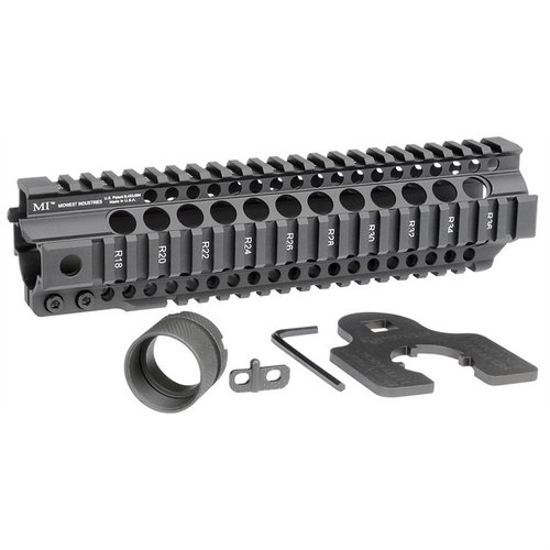 Der AR-15 Combat Rail T-Series Free Float Handguard bietet eine robuste Konstruktion, hochwertige MIL-STD 1913 Picatinny-Schienen und eine lebenslange Garantie.