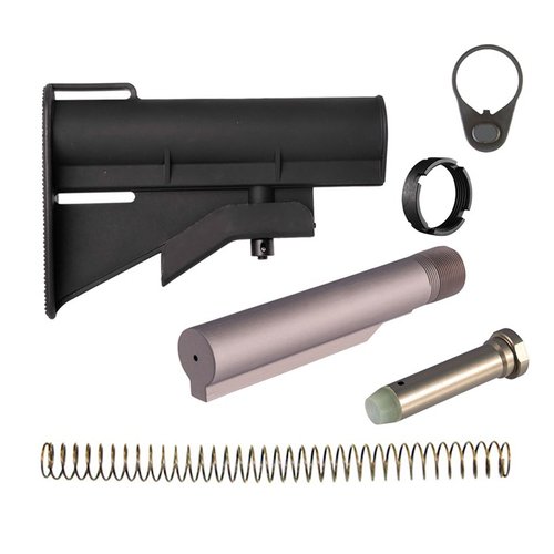 Verbessere deine AR-15 mit unserem Two-Position Buttstock Kit für Stabilität, zuverlässigen Rückstoß und Komfort – alles in einem hochwertigen Paket.