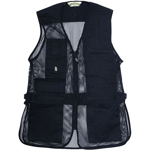 Die BOB ALLEN FULL MESH SHOOTING VEST bietet ein leichtes, atmungsaktives Design, verstellbare Taille, viele Taschen für Munition und ist kompatibel mit Insert-A-Pad.