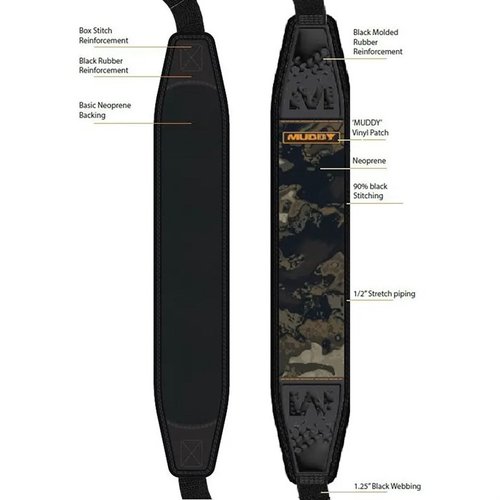 Der MUDDY Pathfinder Sling bietet maximalen Komfort durch flexibles Neopren, rutschfeste Unterseite und einen schnellen QD-Mount für zuverlässige Unterstützung.