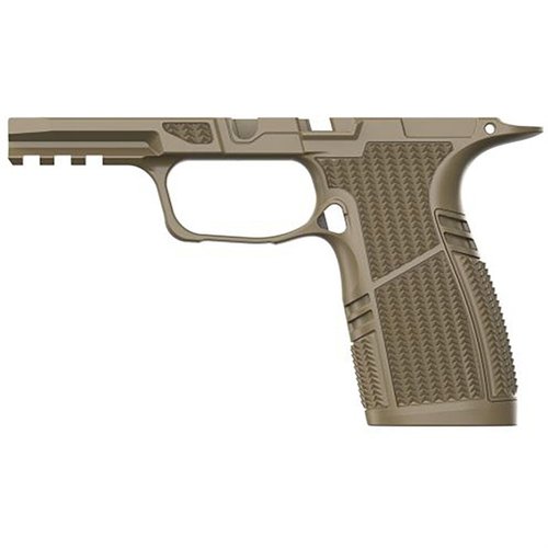 Das TYRANT CNC Grip Modul für die SIG Sauer P365 X-Macro bietet eine verbesserte Ergonomie, eine 1913 Picatinny Rail und ist kompatibel mit 17-Schuss-Magazinen.