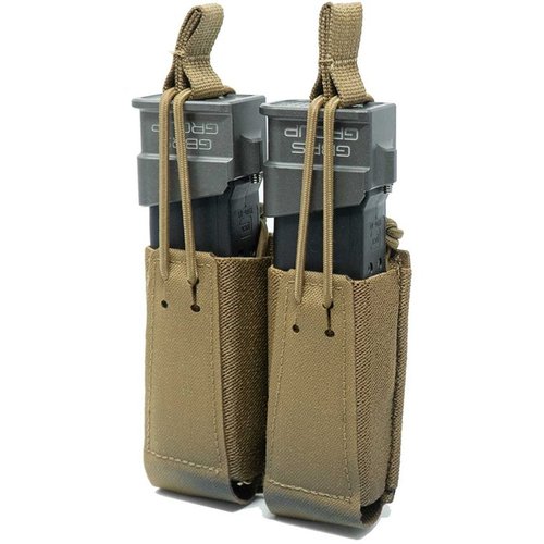 Die GBRS Group Double Pistol Magazine Pouch bietet MOLLE/BELT-Kompatibilität, abnehmbare Bungee-Retention und passt für die meisten doppelgestapelten Magazine.