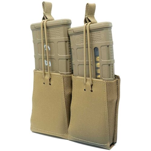 Die GBRS Group Double Rifle Magazine Pouch bietet eine MOLLE/BELT-kompatible, abnehmbare Bungee-Retention für schnellen Zugriff und sicheren Halt der Magazine.