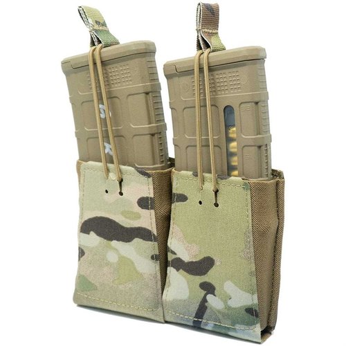 Der GBRS Group Double Rifle Magazine Pouch bietet eine MOLLE/BELT-kompatible Lösung mit Bungee-Retention für sicheren Halt und schnellen Zugriff auf deine Magazine.