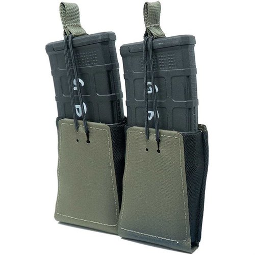 Die GBRS Group Double Rifle Magazine Pouch bietet MOLLE/BELT-Kompatibilität, abnehmbare Bungee-Retention und eine glatte Handhabung für AR-15/AK-47 Magazine.