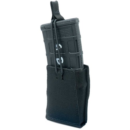 Der GBRS Group Single Rifle Magazine Pouch ist MOLLE/BELT-kompatibel, bietet Bungee-Retention und passt für die meisten 7.62/.308 Magazine – ideal für einen schnellen Zugriff.