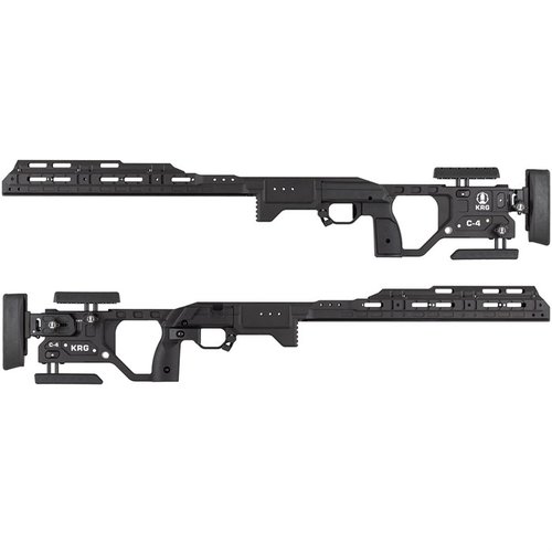Die C-4 Monolithic Chassis für Remington 700 SA bietet ein verstellbares Design für maximalen Komfort, eine robuste Aluminiumkonstruktion und eine integrierte ARCA Rail.