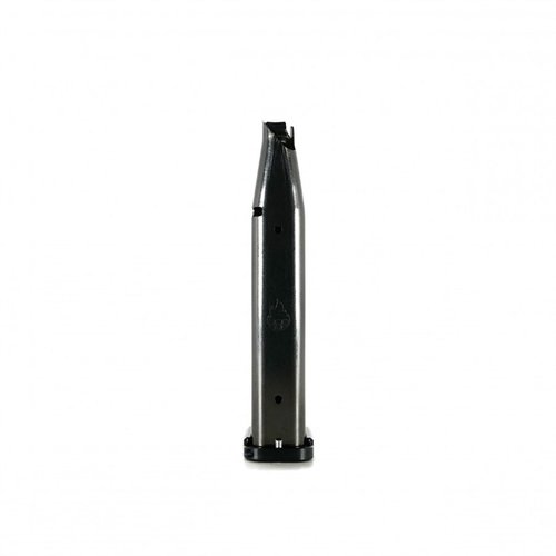 Die PREMIUM COMPETITION 9MM LUGER Magazine bieten 23 Schuss, eine robuste Edelstahlkonstruktion und sind perfekt für 2011 und 1911 Pistolen geeignet.