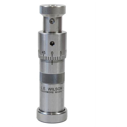 Die L.E. Wilson Micrometer Top Bullet Seater Dies bieten präzise Einstellmöglichkeiten mit einer Skala von 0,001" und sind aus robustem Edelstahl gefertigt.