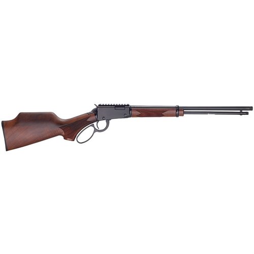 Die H1 Sporter .22 WMR Lever Action Rifle von Henry bietet präzise Schüsse, ein geringes Gewicht von 5,35 lbs, eine 12-Schuss-Kapazität und ein elegantes Walnuss-Finish.