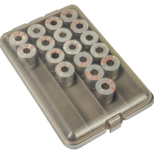 Die MTM POWDER & SHOT BUSHING BOX sorgt für Ordnung am Arbeitsplatz, hält deine Bushings sichtbar, kompakt und stapelbar – perfekt für die nächste Session!