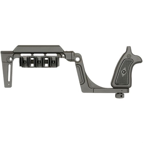 Die Bounty Hunter Brace für Smith & Wesson X-Frame bietet verbesserte Stabilität, Komfort und einfache Demontage, ideal für präzises Schießen und Transport.