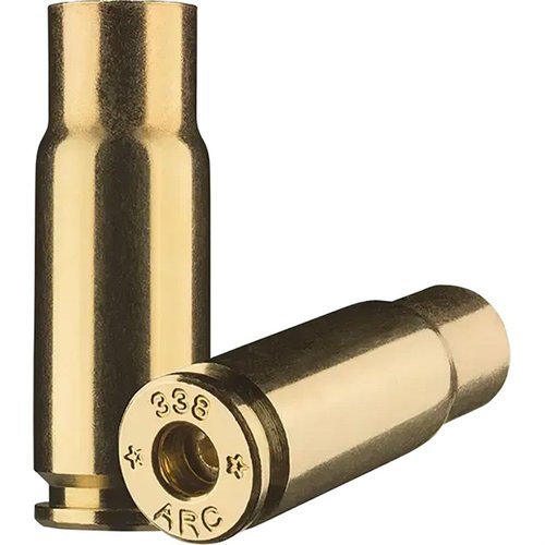 Die STARLINE 338 ARC BRASS bietet mehr Energie als die 300 Blackout, funktioniert in AR-15 und ist ideal für subsonische Anwendungen. 100 Stück pro Packung.