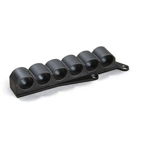 Der Adaptive Shell Carrier für Remington 870/1100/1187 bietet Platz für sechs 12-Ga Patronen, ermöglicht schnelles Nachladen und ist robust sowie wetterbeständig.