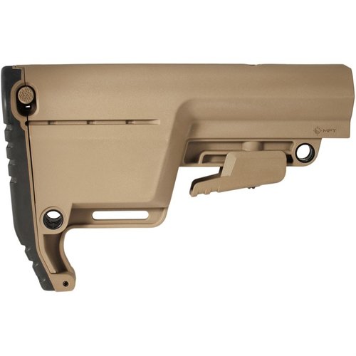 Der BATTLELINK UTILITY LOW PROFILE STOCK bietet eine anpassbare Lösung mit wasserfestem Stauraum, schneller Sling-Befestigung und verbessertem Wangenauflage.