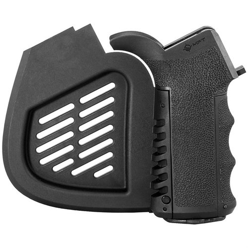 Der MISSION FIRST TACTICAL AR15 Featureless Grip bietet dir anpassbare Fingerauflagen, einen wasserdichten Stauraum und ist perfekt für California-compliant Builds.