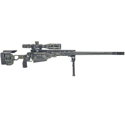 Der THE ELITIST .50 BMG Bolt Action bietet extreme Präzision, ein leichtes Carbonfaser-Laufdesign und ein effektives Recoil-Management für müheloses Zielen.