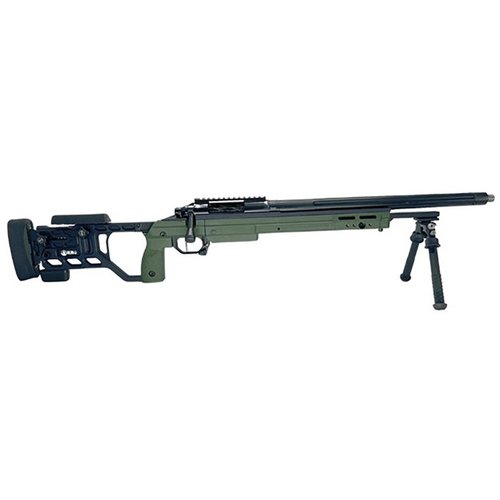 Die EXECUTIVE Precision .308 Winchester bietet ein leichtes, modulares Design, schnelle Laufwechsel, präzise Ergonomie und eine ¼-MOA Genauigkeitsgarantie.