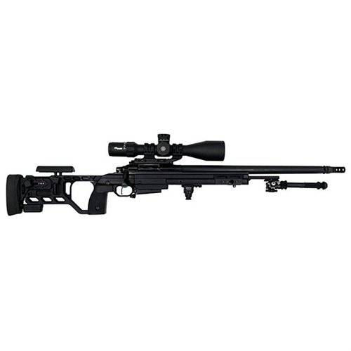 Die EXECUTIVE Precision 6.5 Creedmoor bietet modularen, leichten Bolt-Action mit schnellem Wechsel des Laufs, präziser Ergonomie und ¼-MOA Genauigkeit.