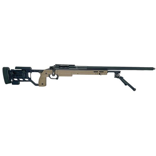 Die EXECUTIVE Precision 6.5 Creedmoor bietet modularen Aufbau, präzise Ergonomie, einen schnellen Laufwechsel und garantiert ¼-MOA Genauigkeit mit Match-Grade Munition.