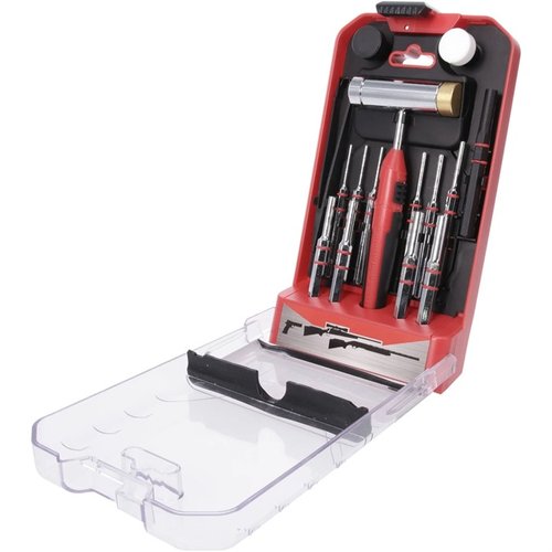 Mit dem Birchwood Casey Armorer's Hammer & Punch Kit hast du alles für präzise Waffenwartung: vielseitiger Hammer, 10 Stahlstempel und praktische Aufbewahrung.