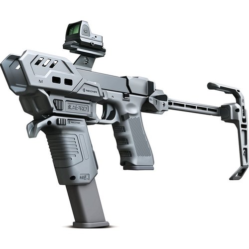 Das S-PRO Stabilizer Full Kit für GLOCK 9/40 bietet eine modulare Bauweise, werkzeugfreie Installation und hohe Kompatibilität mit verschiedenen GLOCK-Modellen.